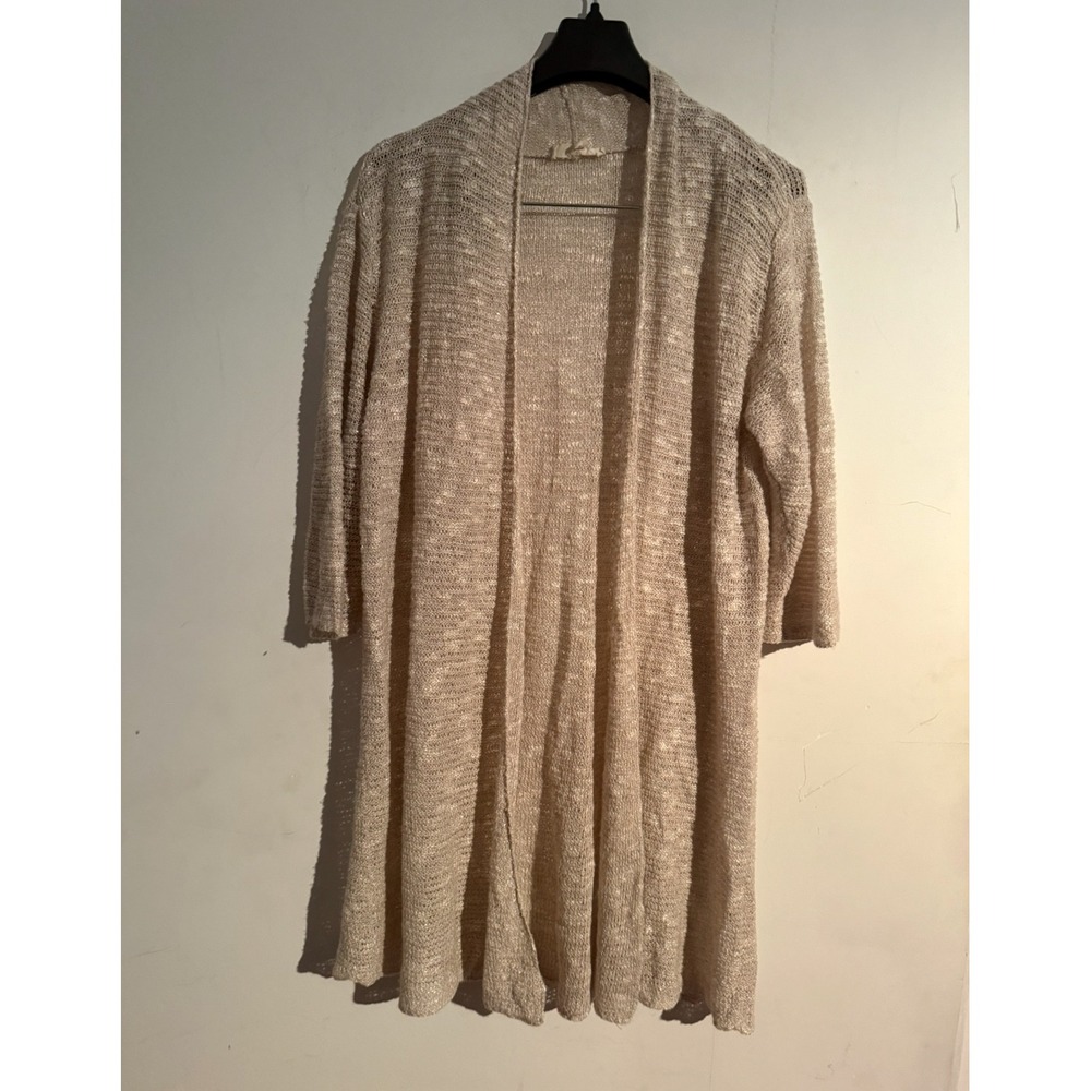 Eileen Fisher‎ Small Cardigan Knit Linen Blend Quiet Luxury Timeless Old Money